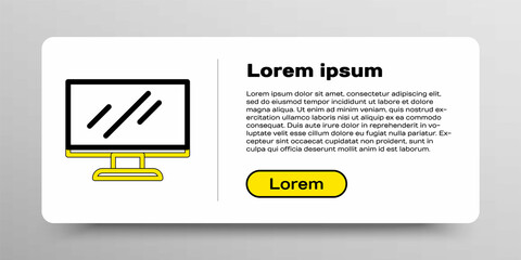 Line Computer monitor screen icon isolated on white background. Electronic device. Front view. Colorful outline concept. Vector