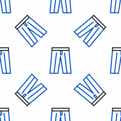 Line Pants icon isolated seamless pattern on white background. Trousers sign. Colorful outline concept. Vector