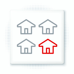Line House icon isolated on white background. Real estate agency or cottage town elite class. Colorful outline concept. Vector