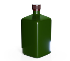 3D render illustration of the group of three plastic bottles with clear purified drink carbonated water isolated on white background with reflection effect