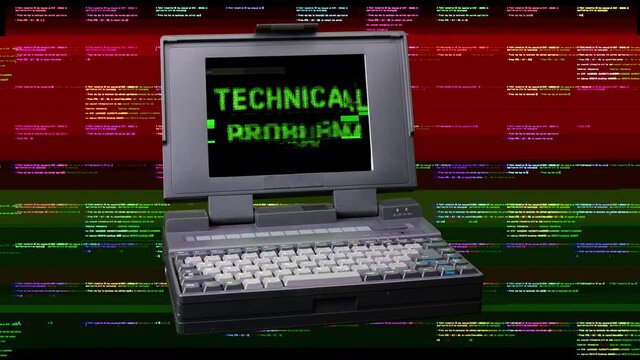 Vintage laptop with technical problem