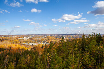 On the top of Vysokaya mountain overlooking the city. Nizhny Tagil. Sverdlovsk region. Russia