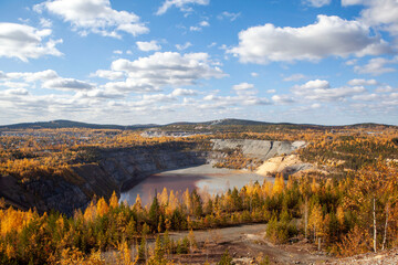 Quarry on the site of Vysokaya Mountain. Nizhny Tagil. Sverdlovsk region. Russia