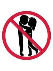 K&uuml;ssen verboten Schild 