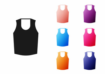 Black Undershirt icon isolated on white background. Set icons colorful. Vector