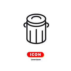 trash icon vector isolated on white background.
