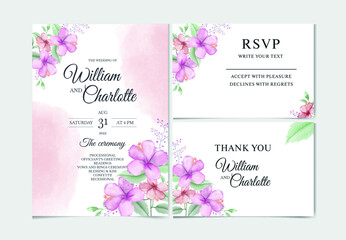 Watercolor floral vector graphic of wedding invitation card white background good for wedding invitation design

