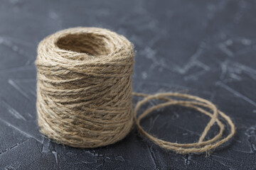 A skein of jute twine, consisting of two threads twisted together.