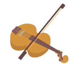 Violin in doodle flat style. Classical music instrument