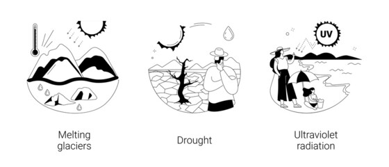 Global warming abstract concept vector illustrations.