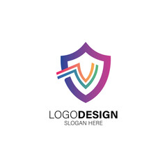 Shield for secure and business logo design