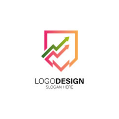 Shield for secure and business logo design