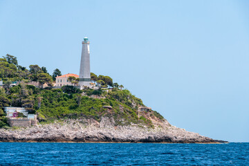 lighthouse on the coast of saint jean cap ferrat