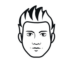 Men's hair beard cut and hairstyle illustrations for barber shop. isolated on white background.
