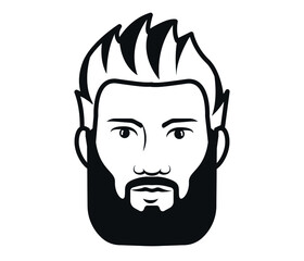 Men's hair beard cut and hairstyle illustrations for barber shop. isolated on white background.
