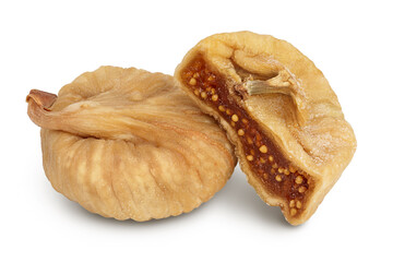 dried fig isolated on white background with clipping path and full depth of field