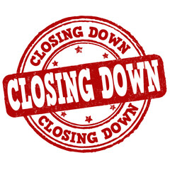 Closing down grunge rubber stamp