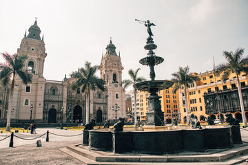Fototapeta premium Square in the center of Lima in Peru
