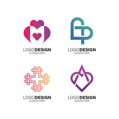 a set of love logo design