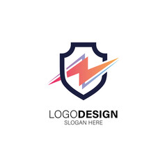 Shield for secure and business logo design
