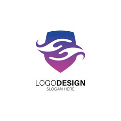 Shield for secure and business logo design