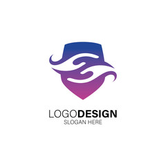 Fototapeta premium Shield for secure and business logo design