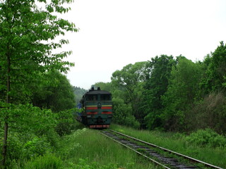 Obraz premium A freight train is running on the track