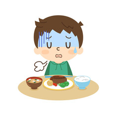 体調が悪くてご飯が食べられない男の子
