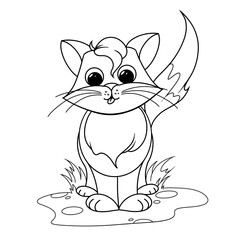 Cute cat for children coloring book 