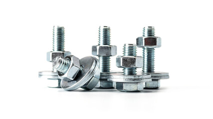 Mixed screws and nails. Industrial background. Home improvement.bolts and nuts.Close-up of various...