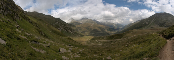 Rugged landscape near the Tomasee in Grisons, Switzerland