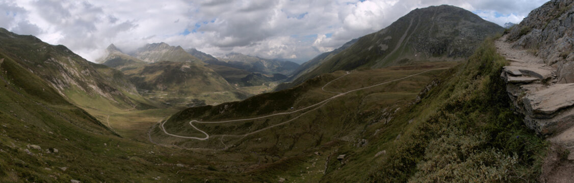 Rugged landscape near the Tomasee in Grisons, Switzerland