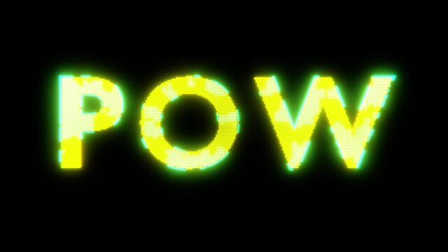 Proof-of-Work (POW) Neon HUD 3D Animation Cinematic Typography