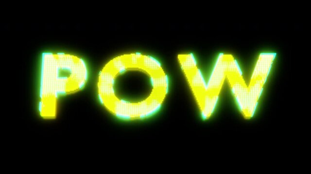 Proof-of-Work (POW) Neon HUD 3D Animation Cinematic Typography