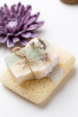 Obraz na płótnie Canvas Handmade natural soap with herbal.