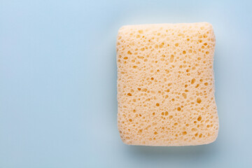 Soap bar and foam on white background, top view. Mockup for design