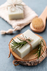 Fototapeta na wymiar Handmade natural soap with herbal.
