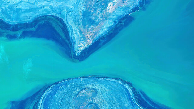 North Aral Sea, Kazakhstan. Digital Enhancement Of The Natural Beauty. Elements Of This Image Furnished By NASA