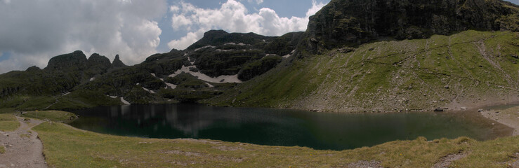 The Schwarzsee Lake on the Pizol 5-lakes walk, Swiss Alps