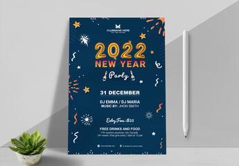 Fototapeta Happy New Year Party Flyer Layout 2022 obraz