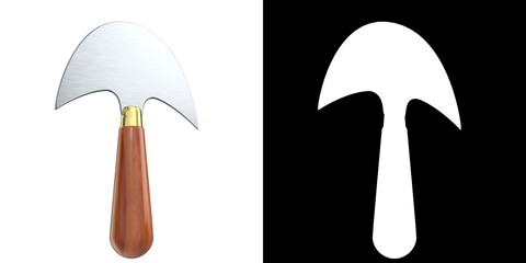 3D rendering illustration of a half moon knife