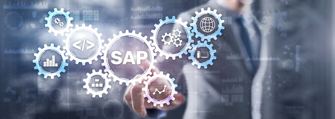 SAP System Software Automation concept on virtual screen