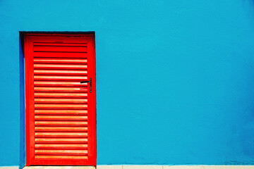 Red door into the blue
