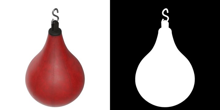 3D rendering illustration of a hanging punching ball