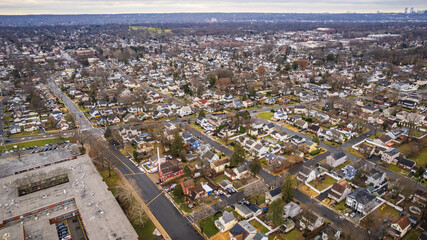 Fototapeta na wymiar Aerial Drone of Bergenfield New Jersey