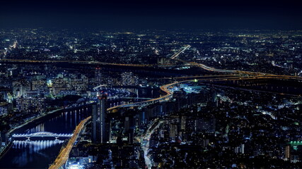 Fototapeta na wymiar 東京スカイツリーから望む夜景