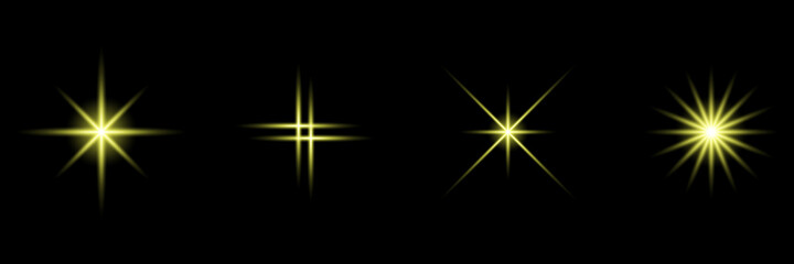 Sparkling star, vector glowing star light effect. Glitter magic star sparks. Vector illustration