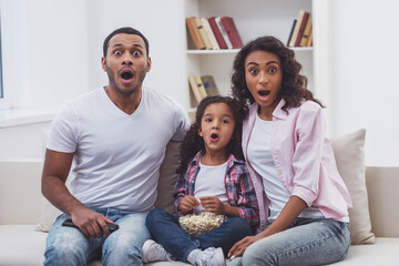 Happy Afro-American family