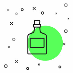 Black line Alcohol drink Rum bottle icon isolated on white background. Vector