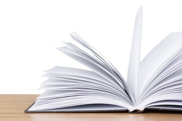 Open book on wooden desk. Education concept